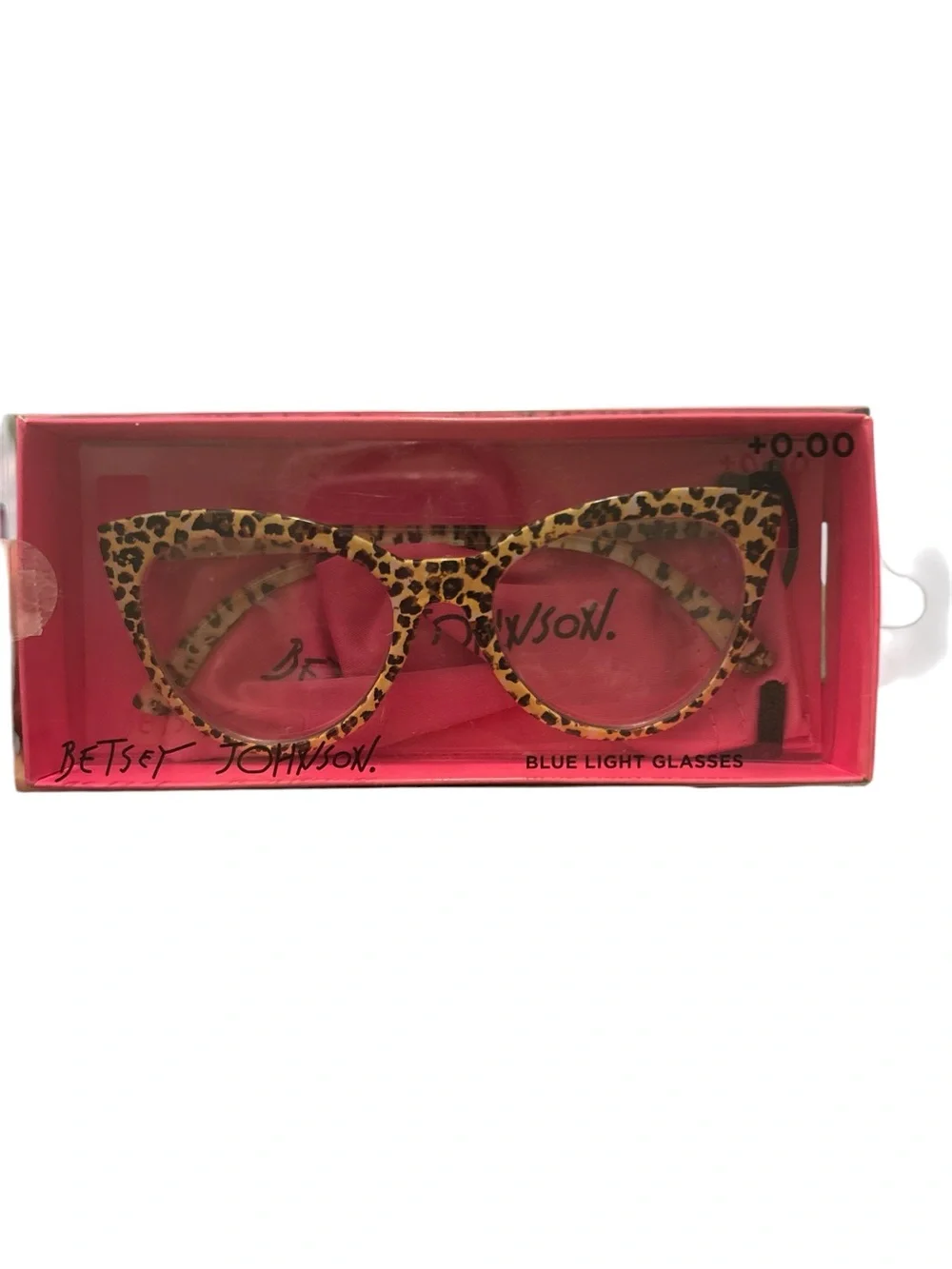 Betsey Johnson Leopard Cat-Eye Blue Light Glasses - Tan & Black
